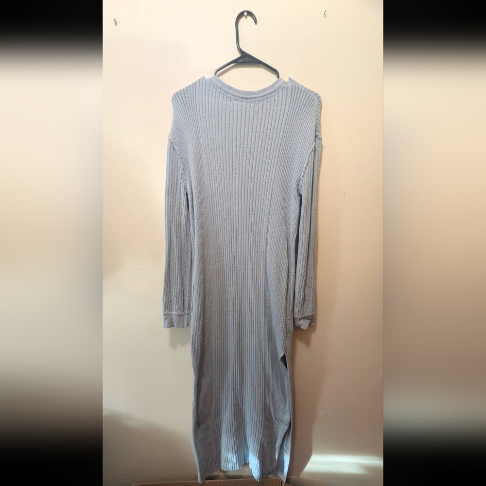 EUC Free People FP Beach Free Fall Sweat Maxi Dress In Baby Blue, Oversized XS - Picture 3 of 10